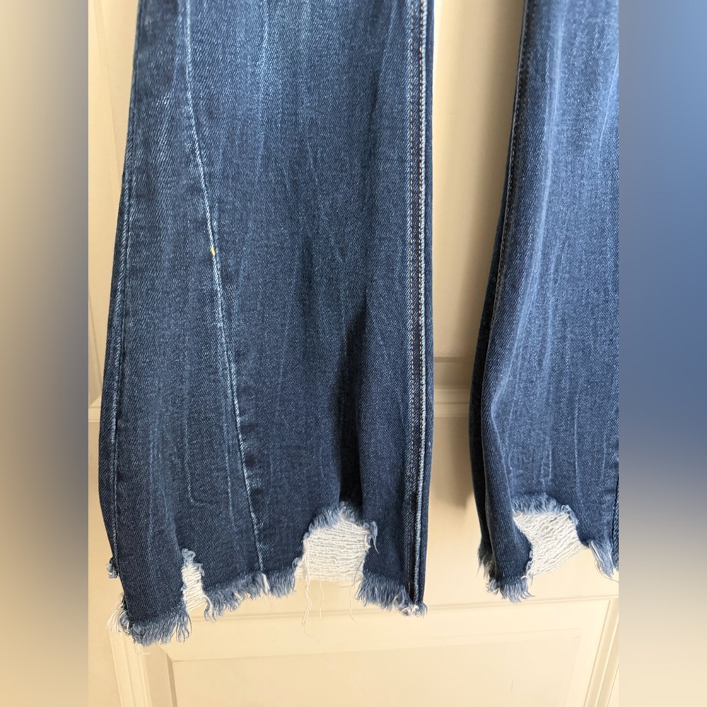 KanCan Dark Blue Wide Leg girls Jeans sz 10 western rodeo boho hippie Nashville - Picture 3 of 10